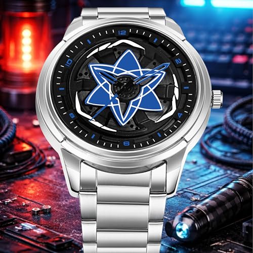 Image of Branded Men's Sport Quartz Watch Ninja Wheel Dial 360 Rotating Casual Fashion Stainless Steel Alloy Mens & Boy's Luxury Metal Gift Creative Watch