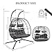 Anranni Double Egg Swing Chair with Stand, 2 Person Outdoor Indoor Hammock Hanging Chair with Cushion,Patio Wicker Hanging Egg Chair w/Cushion 700LBS Capacity for Bedroom, Balcony, Garden