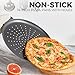 HONGBAKE 2 Pack Pizza Pan 14 Inch with Holes, Rust-Free Nonstick Pizza Pan for Oven, 0.8mm Carbon Steel Perforated Pizza Tray with Wider Handles, Round Baking Sheet for Frozen & Homemade Pizza, Grey