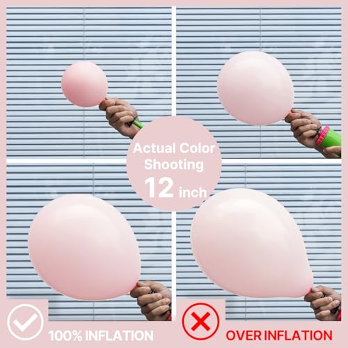 Image of PartyWoo Baby Pink Balloons 140pcs Different Sizes of 18 12 10 5 Inch Pastel Light Pale Pink Balloon Arch Kit for Baby Shower Gender Reveal Wedding Princess Birthday Party Decorations Pink-Q18