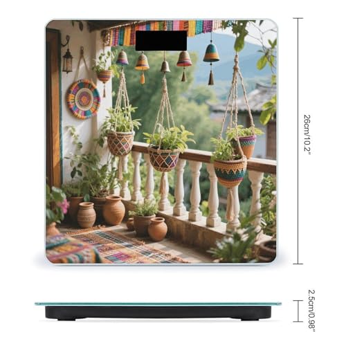 Báscula digital Boho Accent para baño con pantalla LED miniatura 2