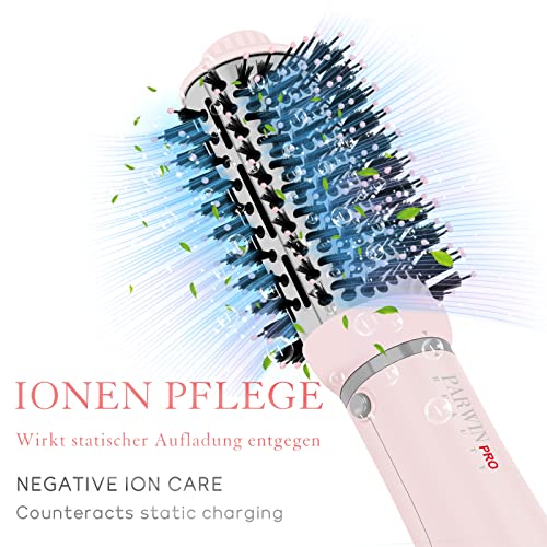 Foto von 4 IN 1 Haartrockner Warmluftbürste Set, PARWIN PRO BEAUTY Styler-Set, Föhnbürste mit 4 Aufsätze zum Trocknen, Glätten, Volumen und Stylen, Ionen Pflege, 1000 Watt, Rosa