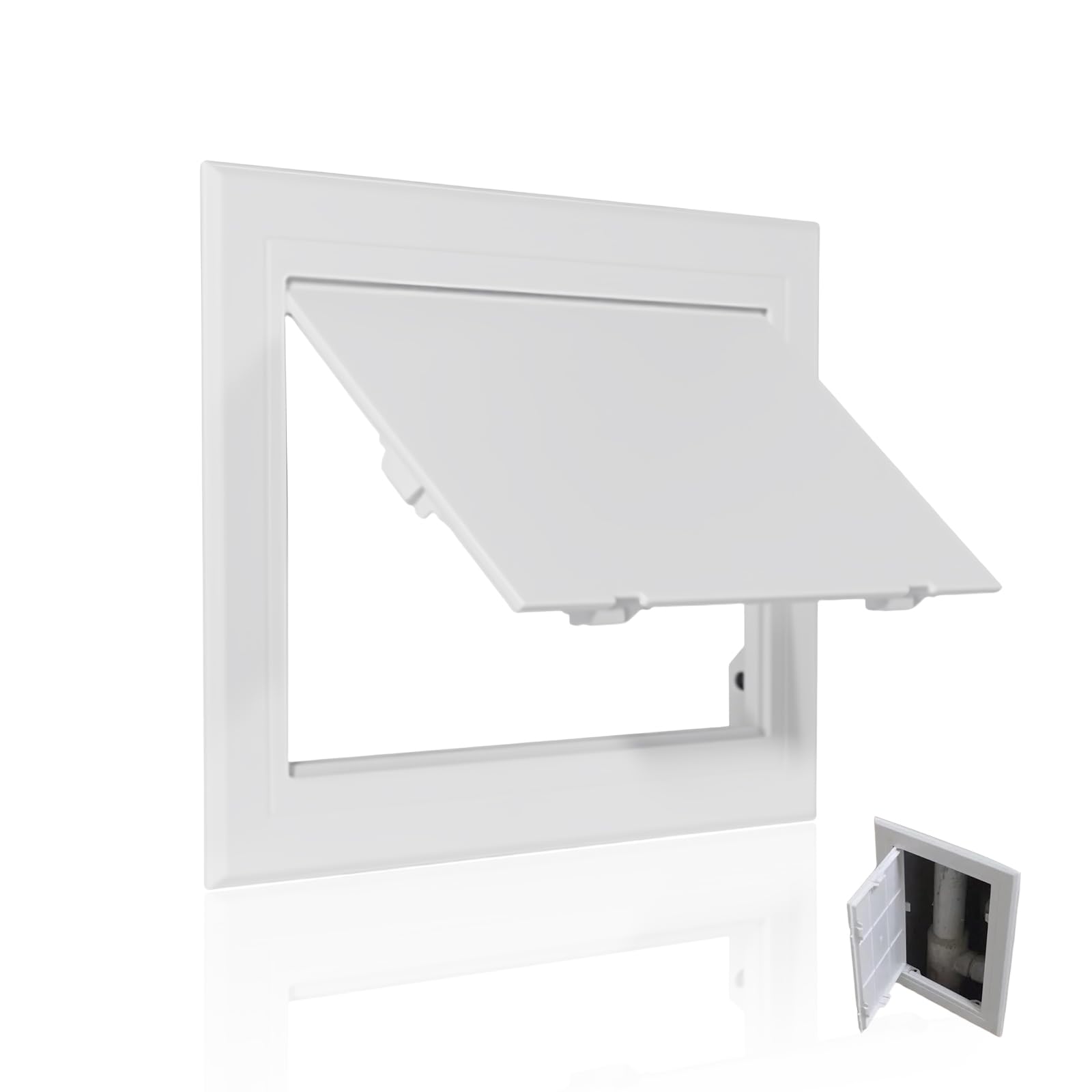 Access Panel, Inspection Hatch 300x300 mm High-Grade ABS Plastic Panels Paintable Easy Access for Meters Wall Ceiling Conceals Pipes Flush Fit Access Door