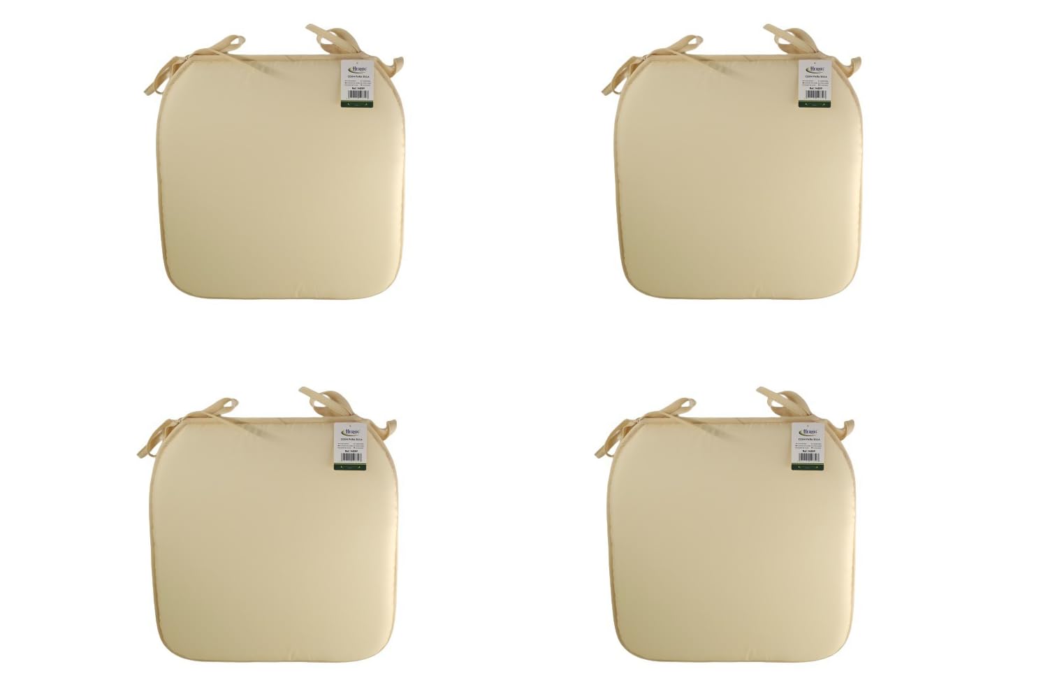 HERSIG - Pack 4 Cojines Silla Cuadrado con Borde Redondeado | Almohadillas Silla beig