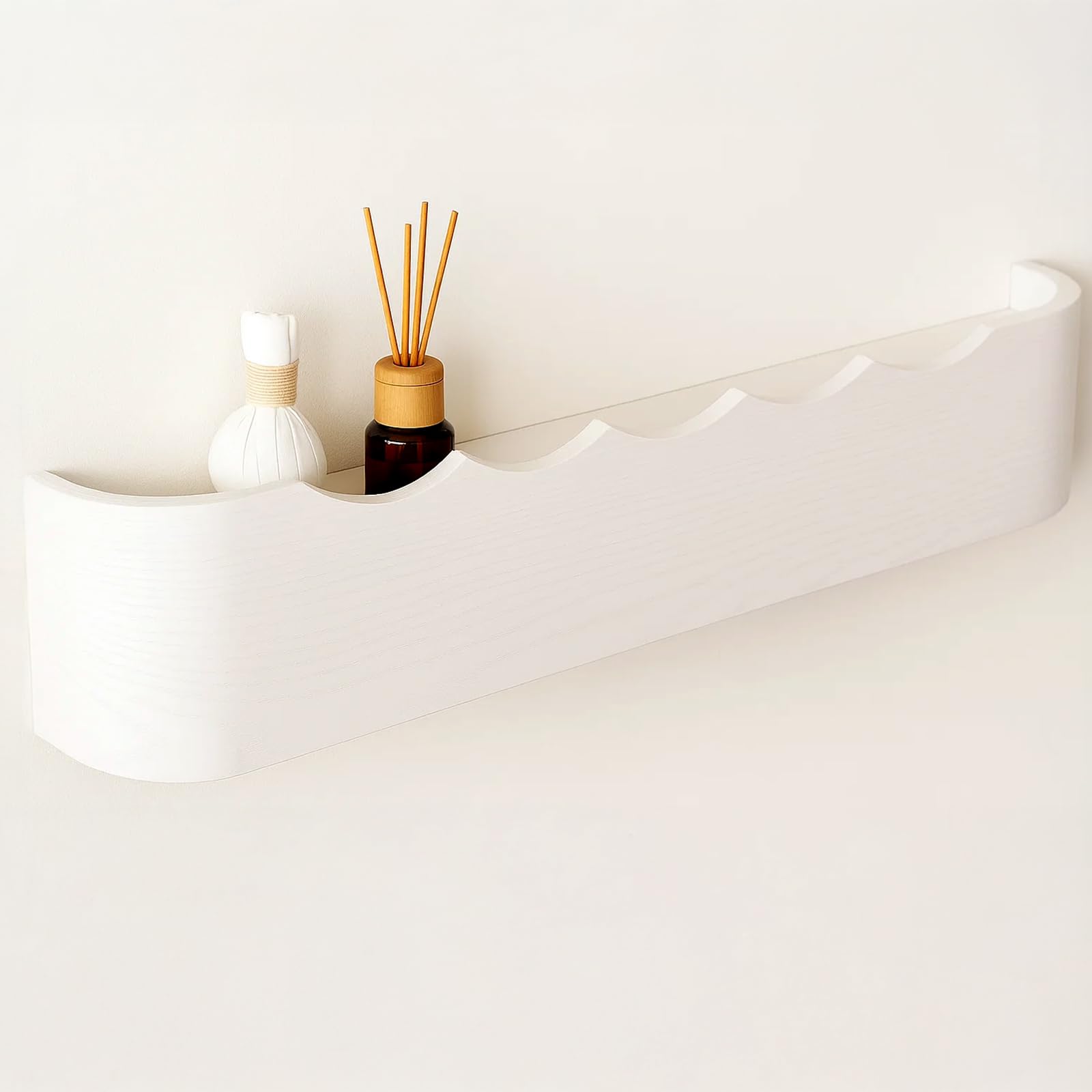 Porte Manteau Mural Bois- Design Moderne avec Crochets Muraux Cachés - Patere Murale pour une Entrée, Chambre, Salle de Bain et Vestiaire (blanc)