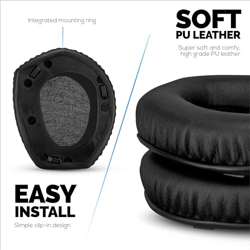 Image of Replacements Earpads for SENNHEISER RS165, RS175, RS185 & RS195 Headphones - Soft PU Leather & Foam Ear Pad for Additional Comfort, HDR165, HDR175, HDR185, HDR195 by Brainwavz (Black)