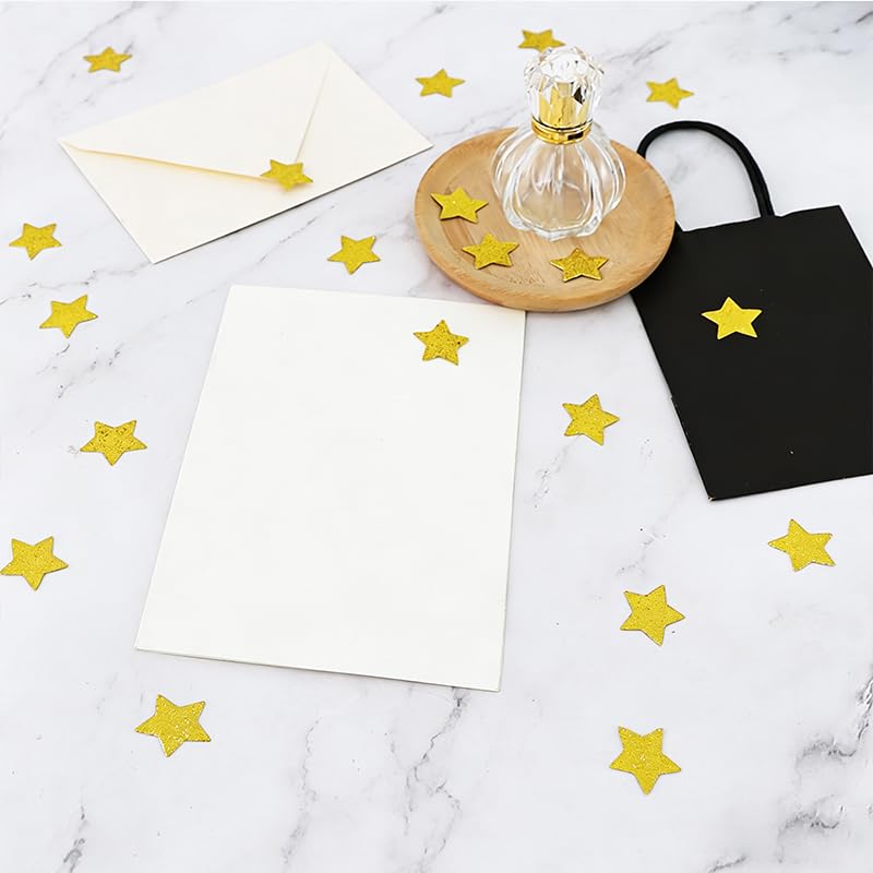 Image of 200Pcs Glitter Gold Stars Confetti，Shiny Paper Table Confetti for Birthday Halloween Bachelorette Wedding Baby Shower Graduation Party Decorations Supplies