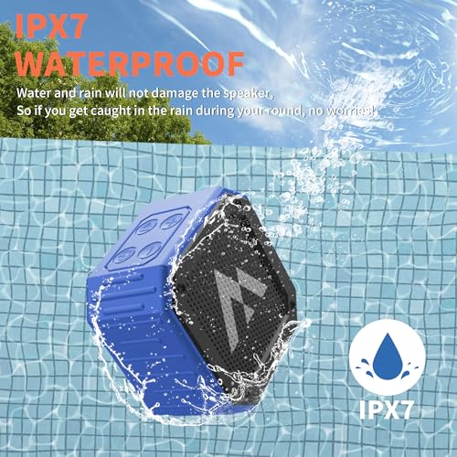 MAGOLFIN Magnetic Golf Speaker with Storage Case, IPX7 Portable Golf Cart Speaker 24H Playtime, 18W Loud Stereo Sound Magnetic Bluetooth Speaker for Golf Cart Accessories, Golf Gifts for Men (Blue)