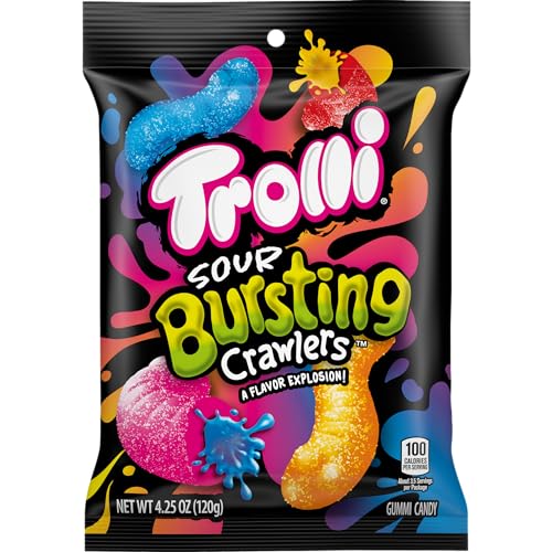 Image of Trolli Sour Bursting Crawlers, Sour Gummy Candy, 4.25 Ounce (Pack of 12)