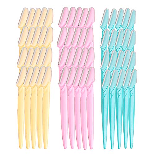 Eyebrow Razor, 60 Pieces Eyebrow Razor Shaper Trimmer Shaver Facial Razor with Precision Cover for Women