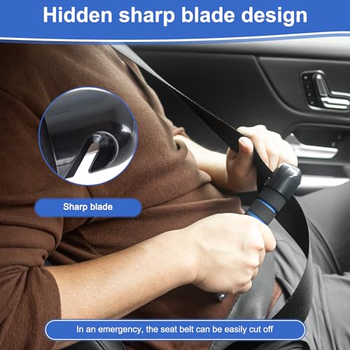 Image of Shouken 2 Packs 3 in 1 Car Door Handle for Elderly,Car Handle Assist Support Handle Multifunction Handle Car Door Latch Handle for Seniors and Handicapped,Window Breaker Seatbelt Cutter