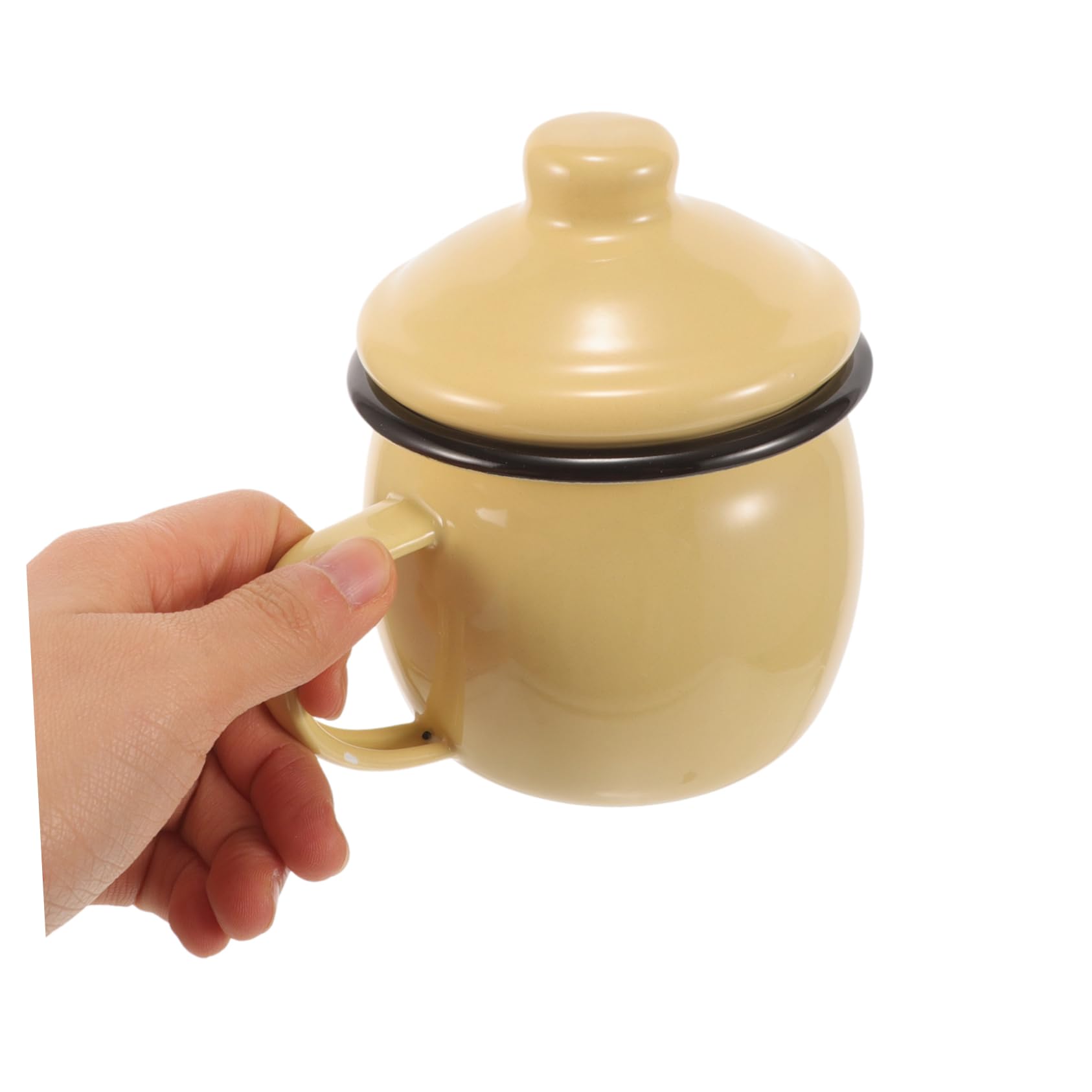 LABRIMP 5stücke Emaille Tasse Mit Deckel Dekorativer Wasserbecher Für Zuhause Und Büro Mikrowellengeeignet Stilvolles Design Für Kaffee Und Tee Langlebiges Material