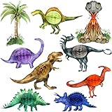 9 Sets Watercolor Dinosaur Party Honeycomb Centerpieces for Table Decorations Dinosaur Themed...
