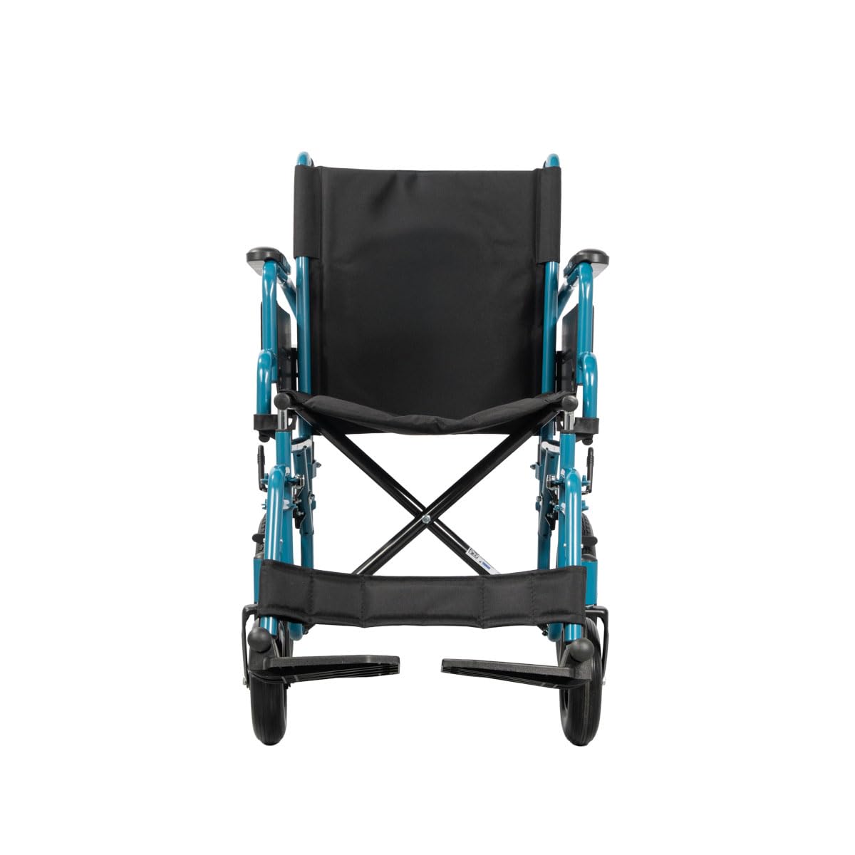 Ausilium Sedia a Rotelle Pieghevole da Transito in Acciaio — seduta 46 cm, ruote piene da 12", braccioli ribaltabili, portata 125 kg, ausilio mobilità