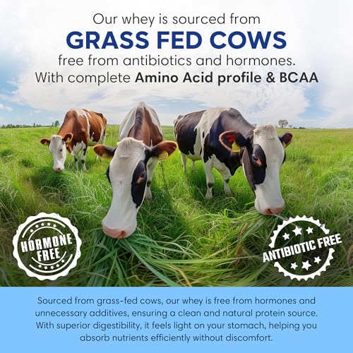 Image of Foodstrong Whey Protein Powder (Concentrate + Isolate), 100% Hormone Free Grass-Fed Whey, 24G Protein & 6.6G BCAA, Cookies & Cream, With Turmeric & Digestive Enzymes, (15 Sachets), 525G
