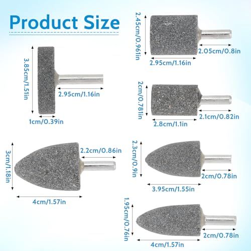 Mozeat Lens 571727_1_CUSJAFKX Grinding Stone 80 Grit 3 Different Shapes Abrasive Grinding Stone Rotary Accessories Head Mounted Stone Point Abrasive Grinding Wheels Bit Set thumb #1