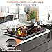 5 Burners Electric Cooktop, 30 Inch Ceramic Cooktop, 8400w Countertop & Built-in Electric Stove Top with Glass Protection Metal Frame,Timer, Slide Touch Control, 220-240v Hard Wire, No Plug