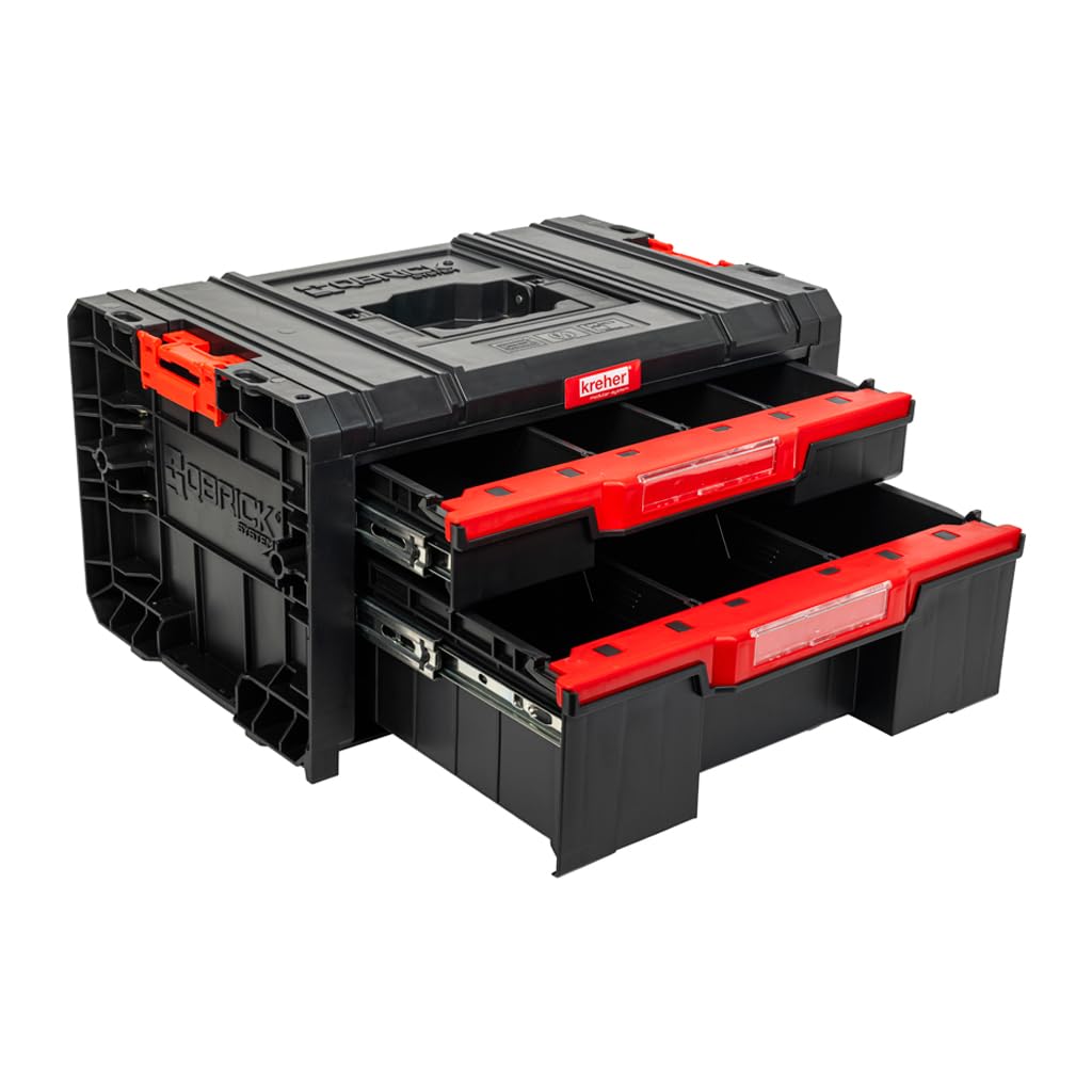 XL Modular Wählbar Werkzeugtrolley, Werkstattkoffer Set, Werkstattwagen Set aus"Q-Brick" Serie mit viel Zubehör! Der mobile Alleskönner - Privat & Gewerbe (Schubladen Werkzeugbox Drawer2)