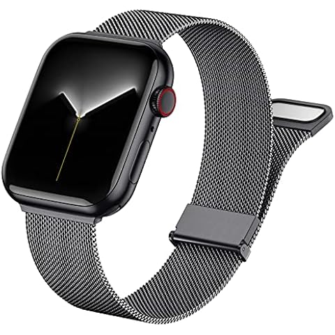 Faliogo Metal Straps Compatible with Apple Watch Strap 38mm 40mm 41mm, Stainless Steel Magnetic Replacement Band for iWatch Series 8 7 6 5 4 3 2 1 SE for Women Men, 38/40/41mm, Space Grey Cover