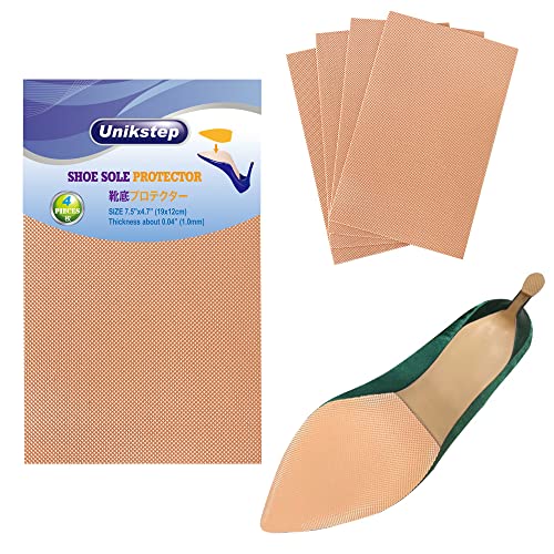 Unikstep 4 pièces de protections pour semelles de chaussures, coussinets antidérapants pour le fond et le talon des chaussures, autocollant antidérapant et...