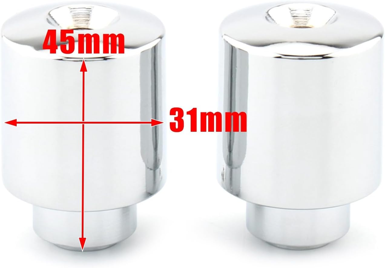 Chrome Hand Bar Ends Handlebar End Plugs Caps Compatible with Honda CBR 250 600 900 929 954 1000 1100 RR F4I F4 RC51 CBR1100XX 1997-2003