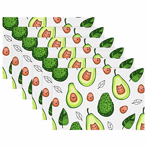 Sets de table anti-taches et chaleur lot de 6 avocats pour protéger votre table - 6