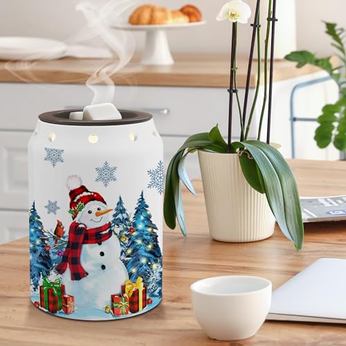 Christmas Wax Warmer, Snowman Christmas Decorations for Home, Winter Xmas Ceramic Wax Melt Warmer, Snowman Decorations for Living Room Bathroom by pinata - Used condition - Image 4