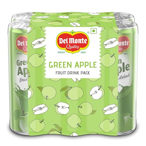 Image of Del Monte Green Apple Fruit Drink (Pack of 6) - Crisp, Tangy & Ideal for Mocktails & Cocktails |No added preservatives