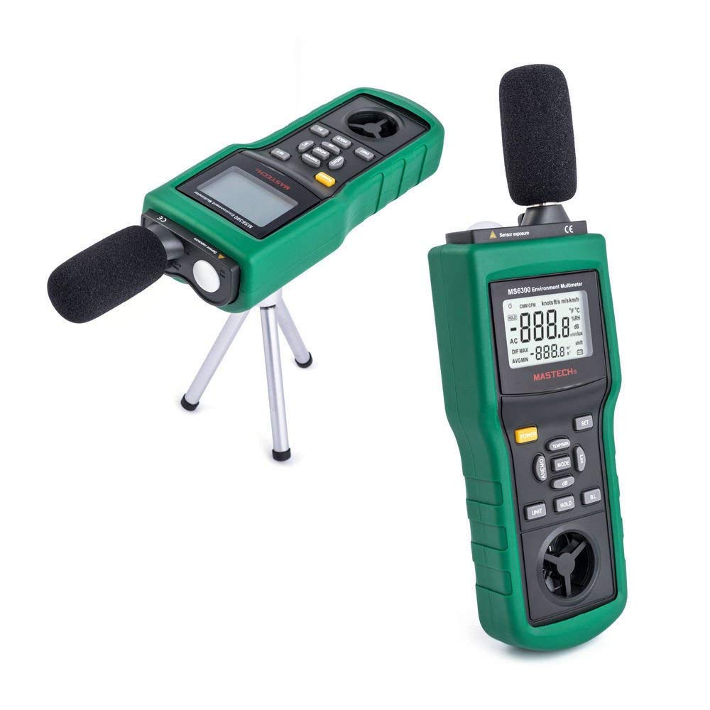 MS6300 Klima-Messgerät 6 in 1 Mastech Temp/Feuchte/Lux/Wind/Luftstrom/Schall
