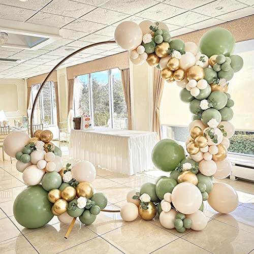 Image of Voircoloria 130pcs Sage Green Balloons Different Sizes 18 inch 12 inch 10 inch 5 inch Olive Green Balloons for Birthday Graduation Baby Shower Wedding Anniversary New Year Party Decorations