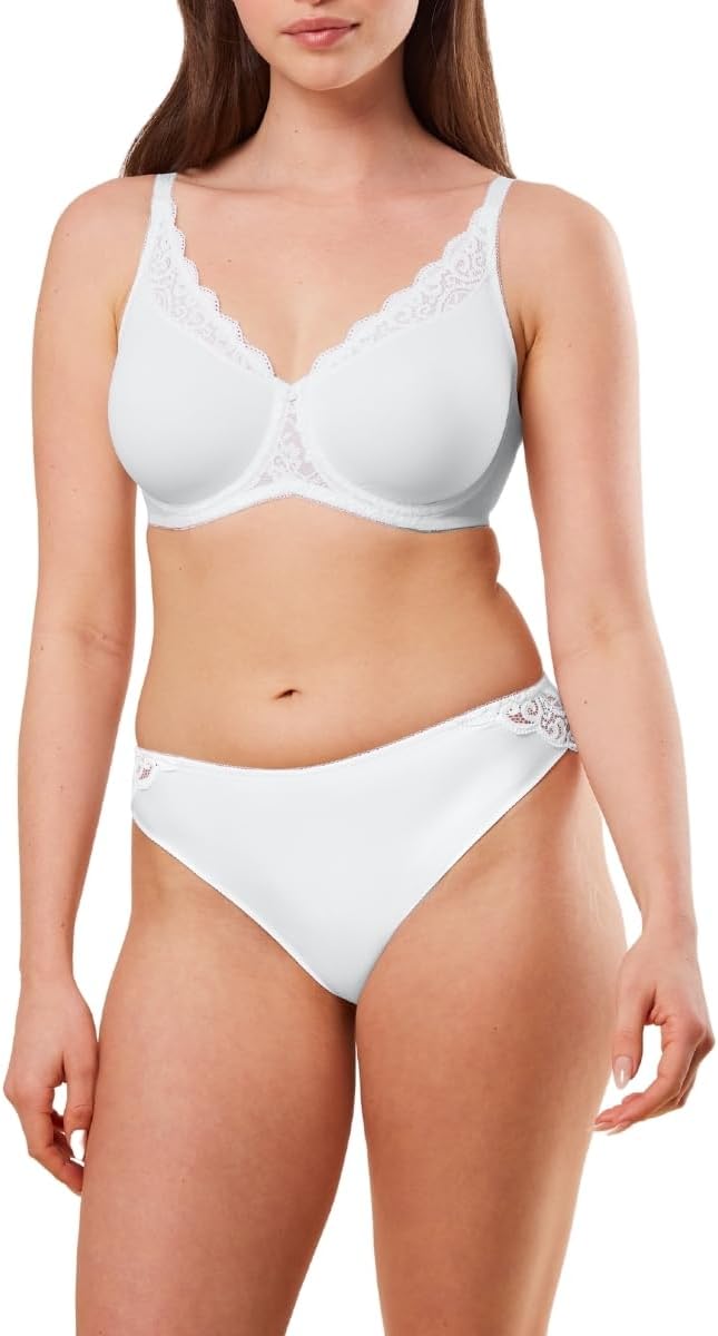 Triumph Amourette Bra W01 Underwired Minimizer Bras High Apex Lace Lingerie White