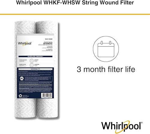 Miniatura 6 de Whirlpool Filtros de agua para toda la casa de 35 micrones, 10 x 2.5 pulgadas, filtración certificada NSF que reduce los sedimentos para agua de