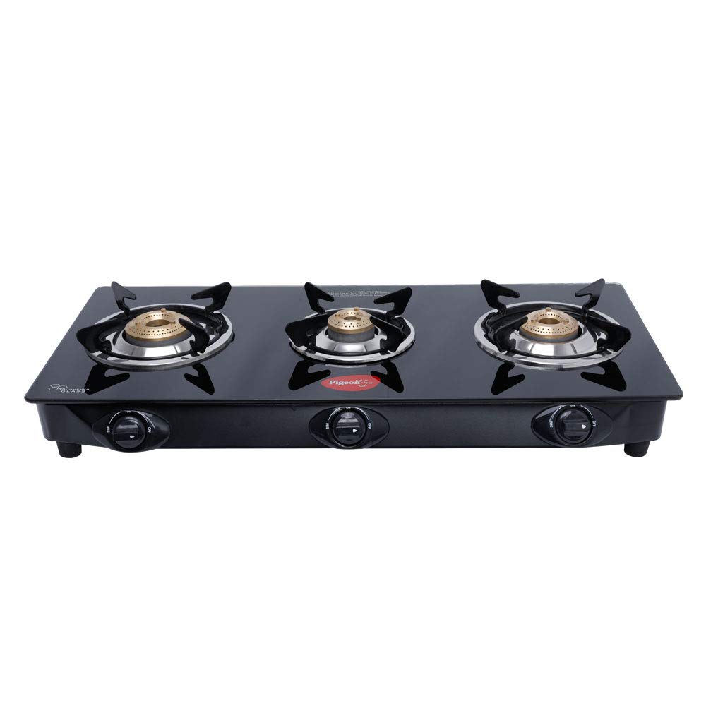 Buy Pigeon By Stoverkraft Glass Top Gas Stove Aster 3 Burner Black Manual Online At Low Prices In India Amazon In