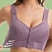 Front Closure Breathable Bras for Older Women Wireless Full Coverage Bralettes for Seniors Push Up Soft Everyday Bra Fall Seamless Supportive Plus Size No Underwire Ladies Underwear Purple 44