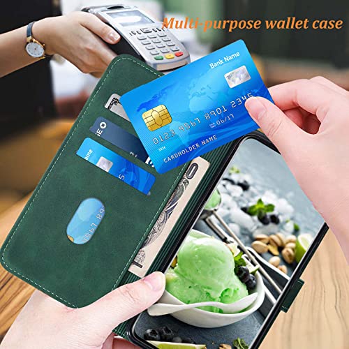 S20 Case Wallet,for Galaxy S20 Case 2022,[Kickstand][Wrist Strap][Card Holder Slots] TPU Interior Protective for Samsung Galaxy S20 Case,PU Leather Folio Flip Cover for Samsung S20 Case (Green)