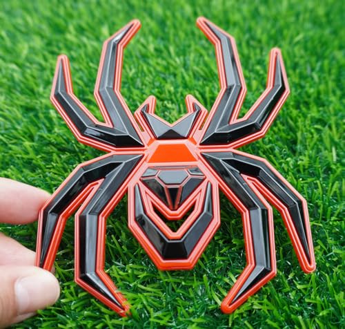 Image of 1pc Spider Black Widow Edition Emblems 3D Side Rear Door Badges Sticker Nameplate (Red Black)