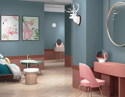 Miniatura 8 de Papel tapiz azul sólido de 17.7 x 393.7 pulgadas, papel de contacto azul, impermeable, autoadhesivo, extraíble, decorativo, para cubrir paredes,