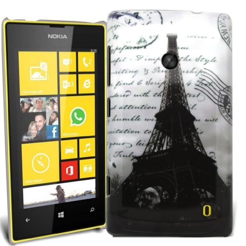 Accessory Master - Carcasa para Nokia Lumia 520, diseño de torre Eiffel con palabras en inglés