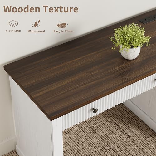 Garvee 54" Fluted Home Office Desk with File Drawer for Home Office - image 7