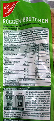 Gut & Günstig Roggenbrötchen, 12er Pack (12 x 560g)
