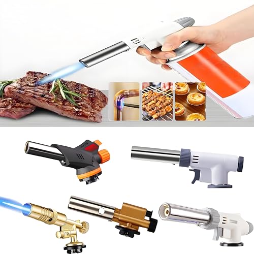ガスバーナー 料理用 トーチバーナー 強力 バーナー 小型 電子点火 逆さ使用可能 火力調節 最大火炎温度は約1300℃ 耐熱 炎と温度調整可能 炙り調理 料理 お菓子作り 炭火起こし 溶接 キャンプ アウトドア用品 (燃料別売り) (219#) [並行輸