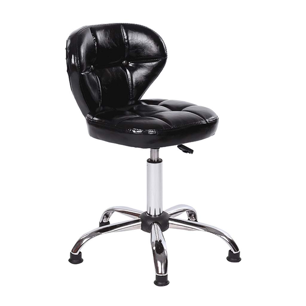 Stołek fryzjerski, specjalny stołek koła pasowego do salonów kosmetycznych, fryzjerstwo fryzjerskie, manicure, stołek do cięcia włosów Stołek piękności (Color : Black)