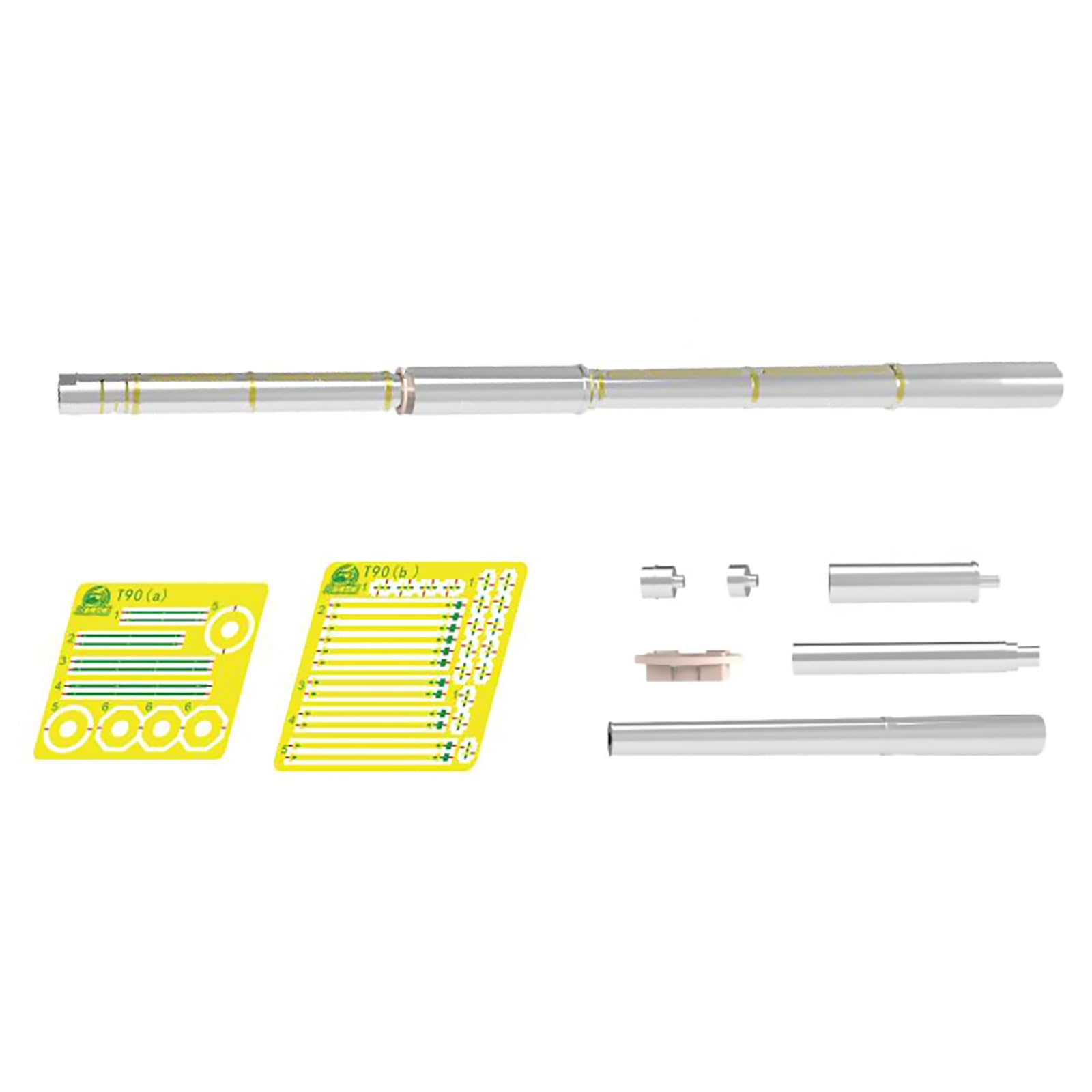 TECKEENReplacement Model Tank Barrel+Shells Replace Kit Model Cruiser Tank Barrel for T-90 Military Tank Amusing Hobby Model