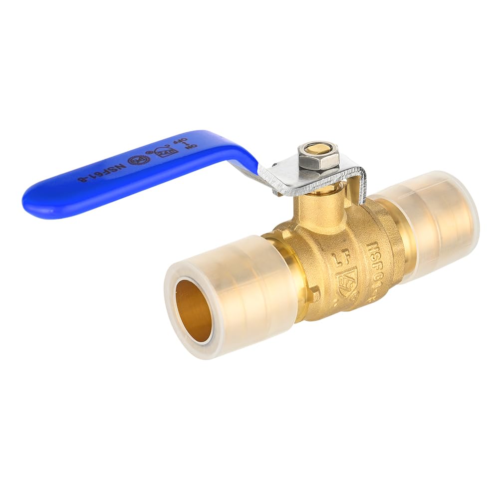 EFIELD Válvula de bola de puerto completo de latón de 1 pulgada para tubería Pex-A, conexión de expansión ASTM F1960 solamente, nivel azul, ANSI/NSF-61 (1)