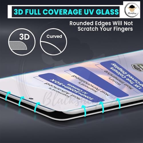 Image of BLACKSHEEP HD+ UV Tempered Glass Screen Protector Guard Compatible For Realme 12 Pro 5G / Realme 12 Pro Plus 5G Full Adhesive UV Curved Case Friendly HD Clarity with easy installation kit
