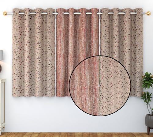 Image of FRESH FROM LOOM Floral Grommet Window Blackout Curtains 5 Feet Long,High Tenacity Yarn Polyester Weaved,Premium Screens for Home Office,Prada for Living Room Bedroom,Dust Repellent(Set of 3,Maroon)