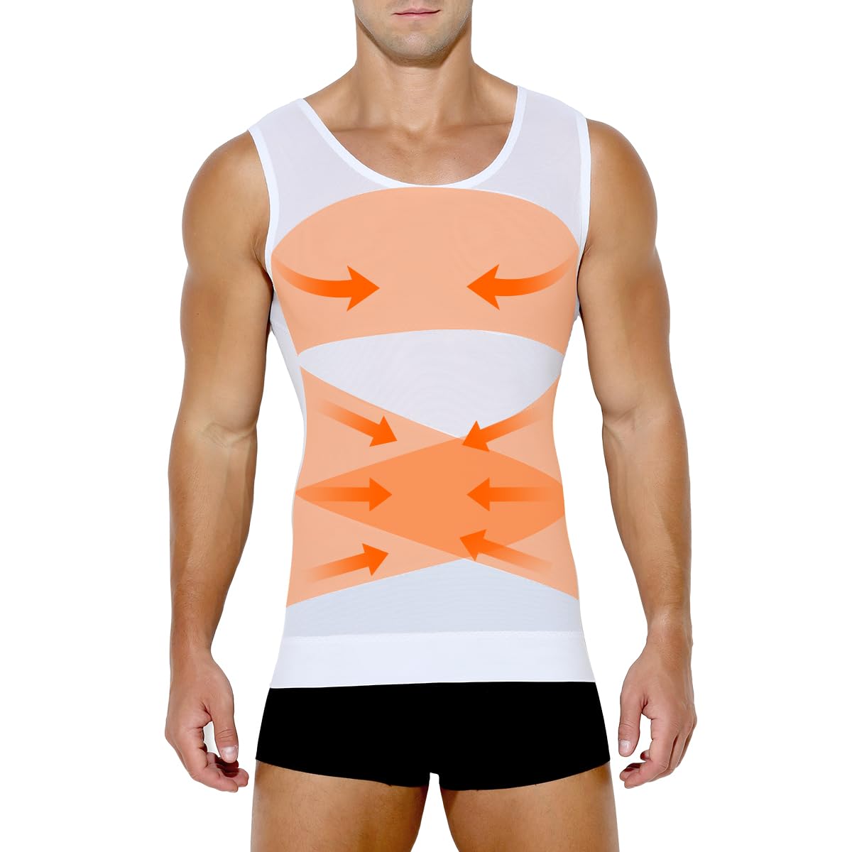 Casey Kevin Shapewear Herren Kompressionsshirt Elastische Bauchweg Unterhemd Herren Body Shaper Tank Top Ärmellos Compression Shirt