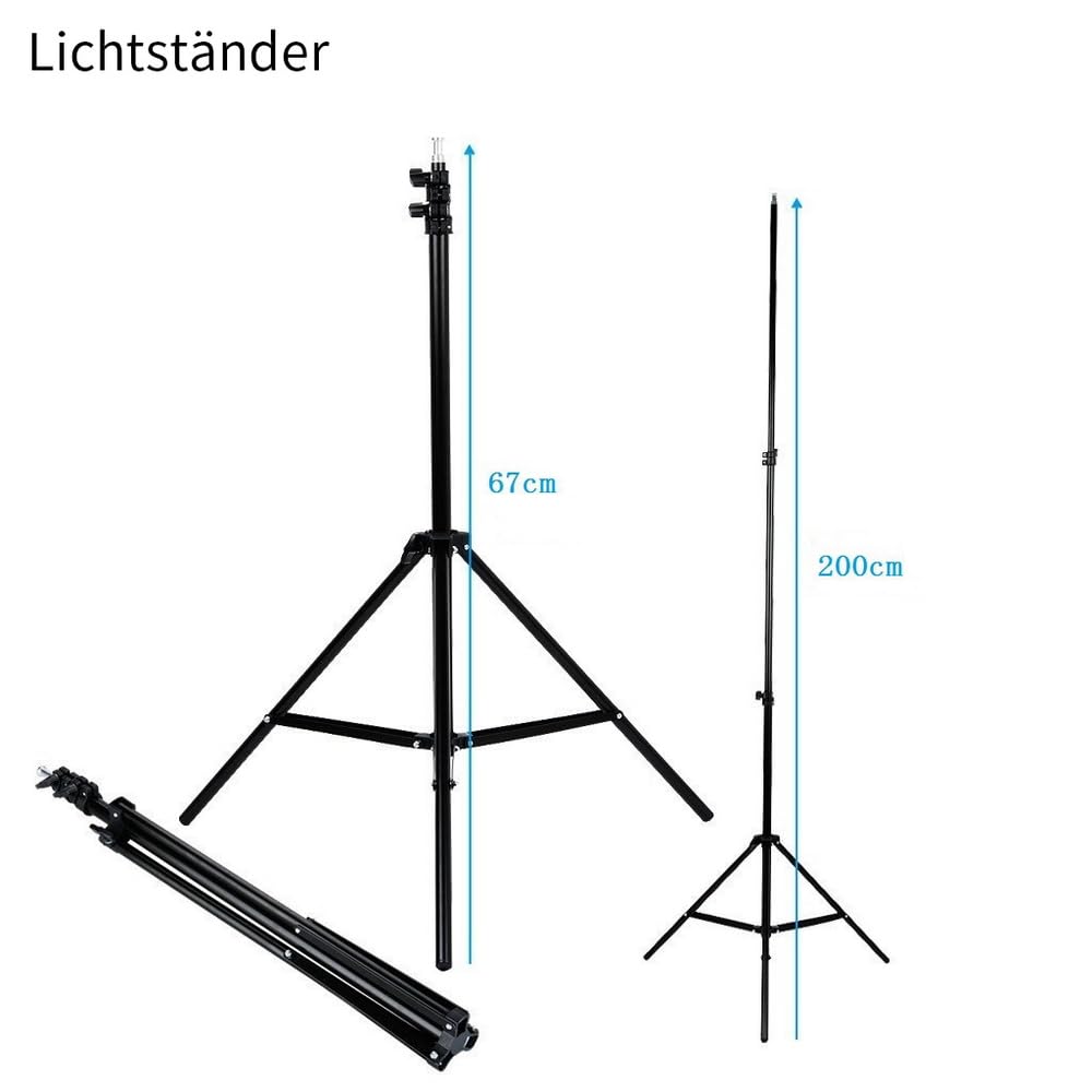 Bonnlo KS01 Kit de Estudio Fotográfico con Softbox, Paraguas y Fondo de Tela – Reflector 5 en 1, Kit Completo para Fotografías, 2 x 3 m