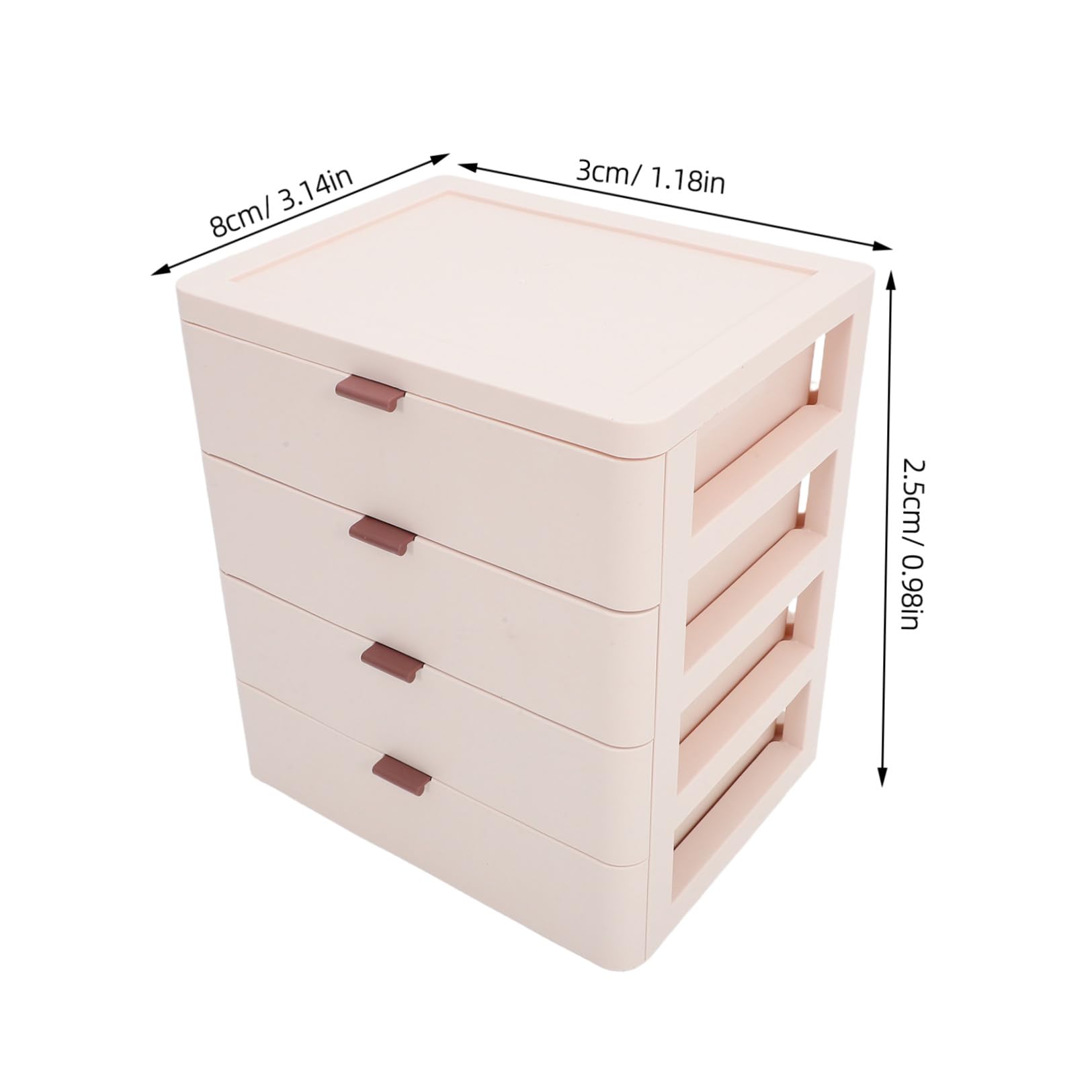 Organizer da Scrivania Contenitore Multilayer con 4 Cassetti in Plastica Pp Rosa per Massimizzare lo Spazio per Trucchi e Pennelli in Ufficio e Hotel