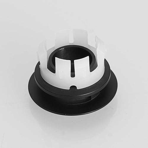 Miniatura 4 de Homevacious Cubierta de desbordamiento para lavabo de lavabo en latón negro mate inserto en agujero tapas redondas paquete 0f 2